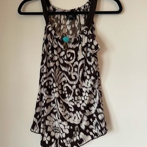 Brown & White Dressy Top